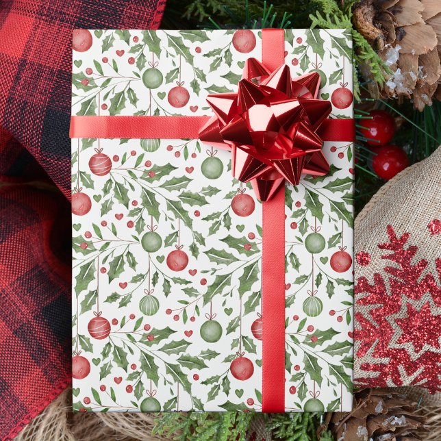 Elegant Christmas Greenery Holiday Wrapping Paper (Creator Uploaded)