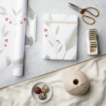 Elegant Christmas greenery wrapping paper