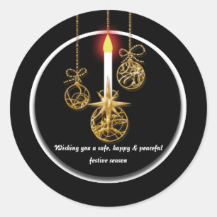 Elegant Christmas greeting Classic Round Sticker
