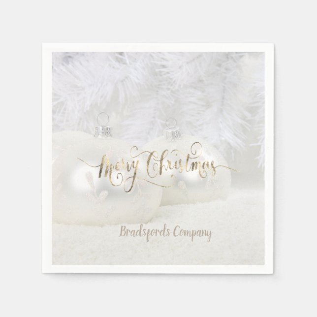 Elegant Christmas Holiday, Balls Napkin (Front)