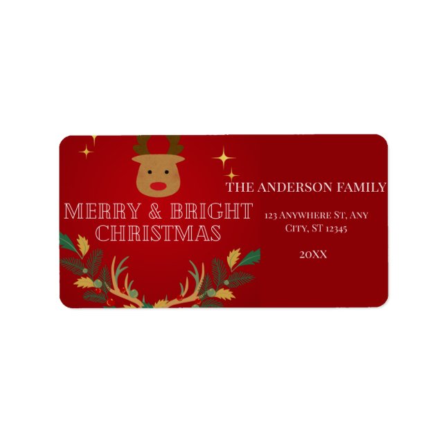 Elegant Christmas Holiday Label (Front)