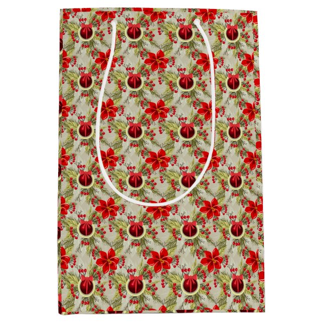 Elegant Christmas/Holiday Medium Gift Bag (Front)