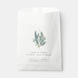 Elegant Christmas Holiday Wedding  Favour Bag