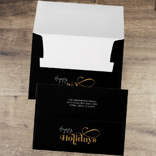Elegant Christmas Holidays Festive Return Address Envelope