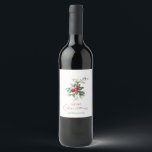 Elegant Christmas Holly Wine Label<br><div class="desc">Add a touch of elegance to your holiday gatherings with this beautifully designed wine bottle label featuring a delicate watercolor illustration of festive holly berries and greenery. The sophisticated design brings a natural and timeless charm to your Christmas parties or seasonal celebrations. This wine label is perfect for personalizing bottles...</div>