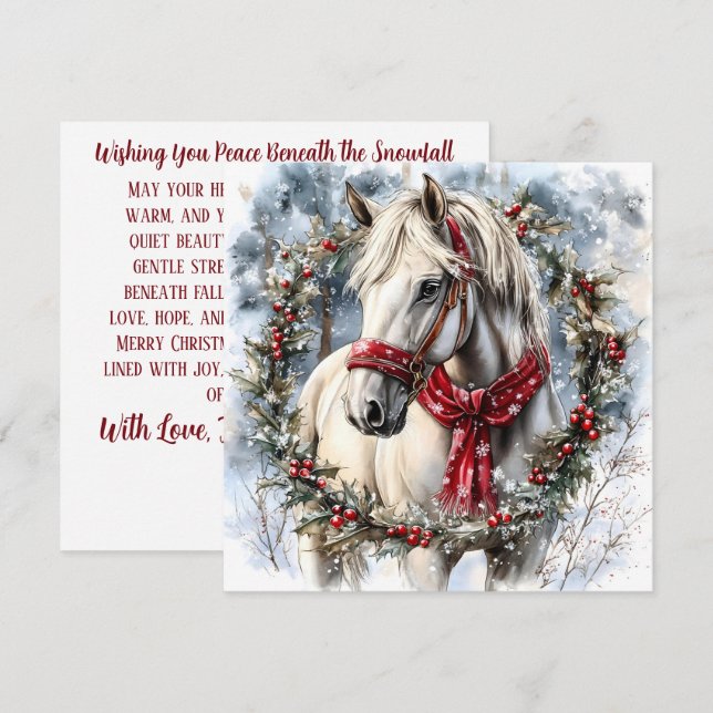 Elegant Christmas Horse with Winter Wreath Custom (Front/Back)