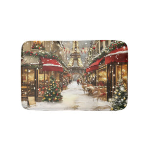 Elegant Christmas in Paris Holiday  Bath Mat