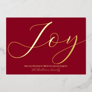 Elegant Christmas Joy Red Gold Holiday