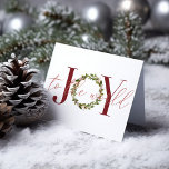 Elegant Christmas Joy to the World Wreath Holiday Card<br><div class="desc">Elegant Christmas Joy to the World Wreath Holiday Card with Christian sentiments inside. Easy to customize with your own text,  fonts,  and colours.</div>