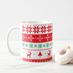 Elegant Christmas Knitted Pattern Classic Mug