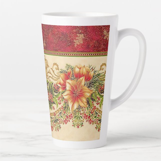 Elegant Christmas Latte Mug! Latte Mug (Right)