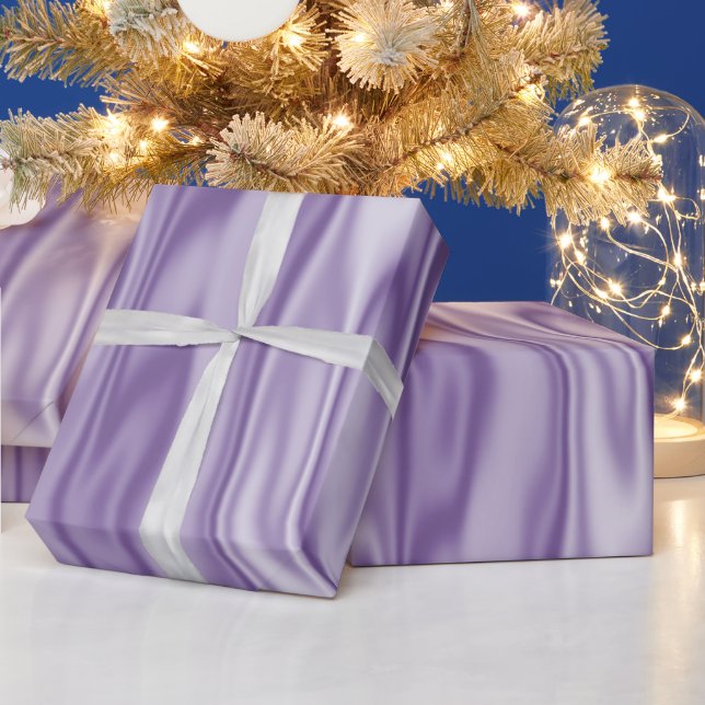 Elegant Christmas Lavender Faux Satin Graphic Wrapping Paper (Holidays)