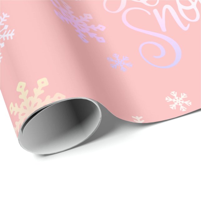Elegant Christmas Let It Snow & Snowflakes Wrapping Paper (Roll Corner)