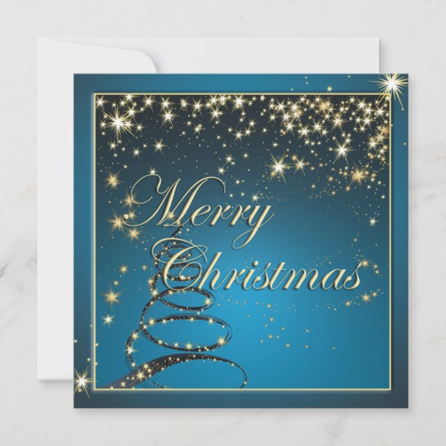 Elegant Christmas Magic Tree Greeting Holiday Card (Front)