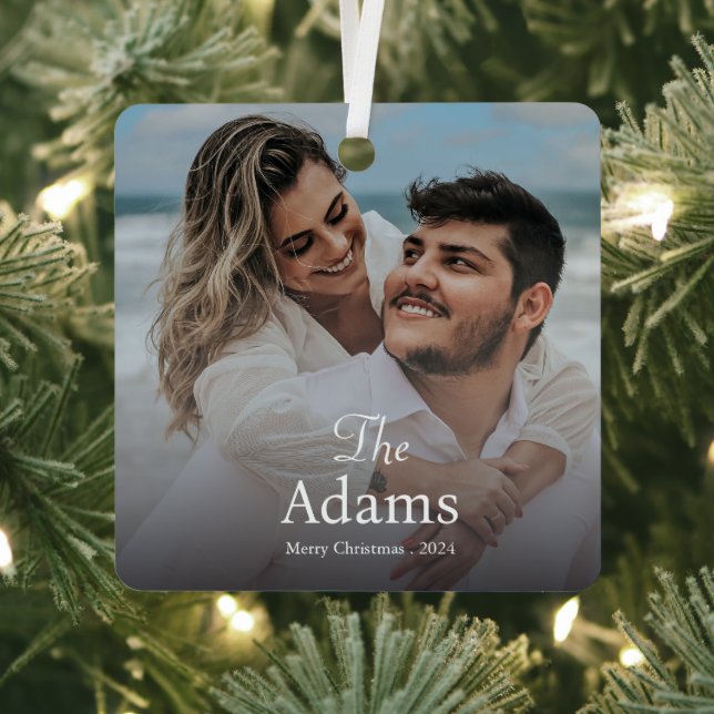 Elegant Christmas | Modern Trendy Fun Couple  Metal Ornament (Insitu)