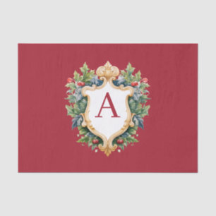 Elegant Christmas Monogram Letter Tissue Paper