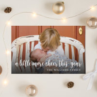 Elegant Christmas New Baby Photo Holiday Card
