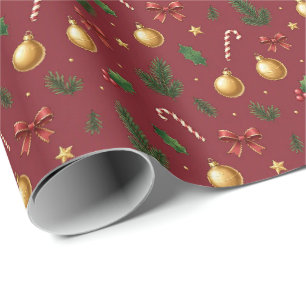 Elegant Christmas Ornament Wrapping Paper 