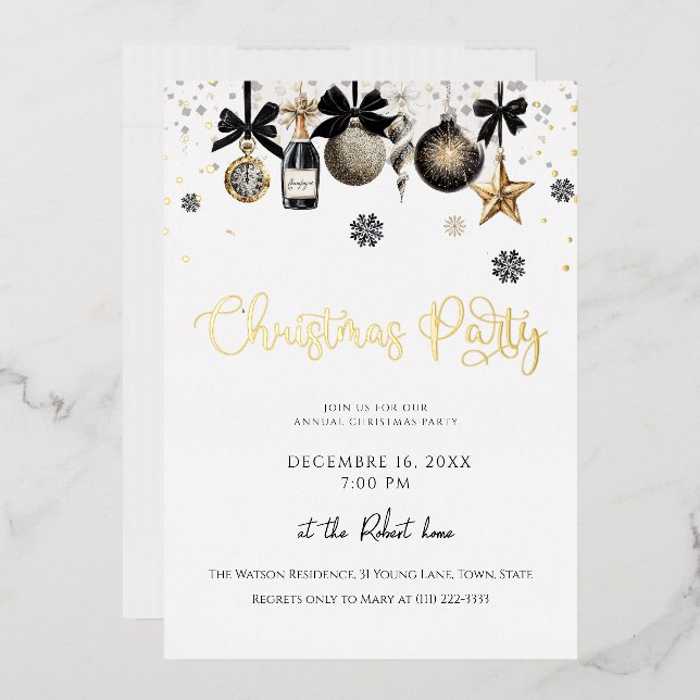 Elegant Christmas Ornaments Holiday Party  (Envelope)