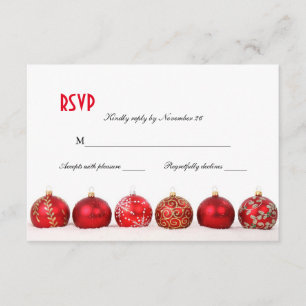Elegant Christmas Ornaments Holiday Party RSVP Card