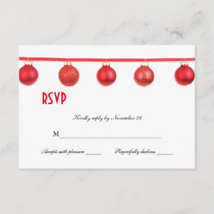 Elegant Christmas Ornaments Holiday Party RSVP Card