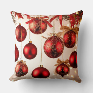 Elegant Christmas Ornaments Throw Pillow