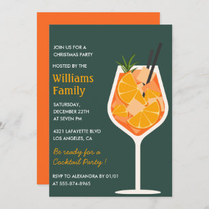 Elegant Christmas Party  Cocktail Drinks Invitation