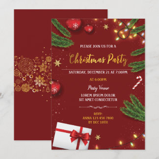 Elegant Christmas Party Invitation