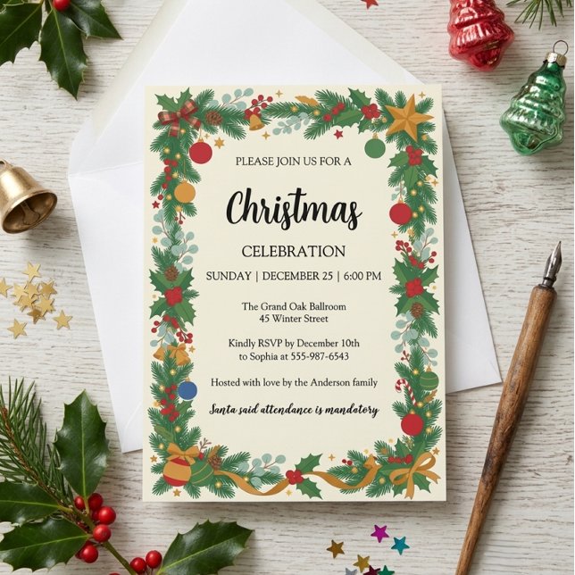 Elegant Christmas Party  Invitation (Creator Uploaded)