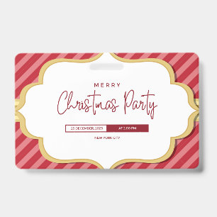 Elegant Christmas Party Invitation Card" Badge