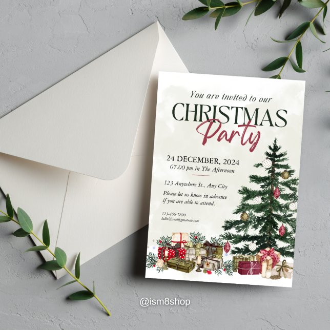 Elegant Christmas Party with Festive Tree Invitation (Creator Uploaded)