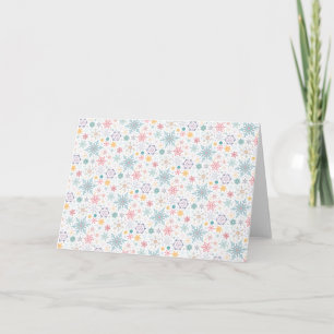 Elegant Christmas Pastel Snowflakes Holiday Card
