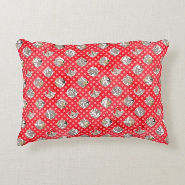 Elegant Christmas Pattern Accent Pillow (Front)