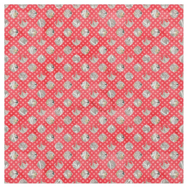 Elegant Christmas Pattern Fabric (Close Up)