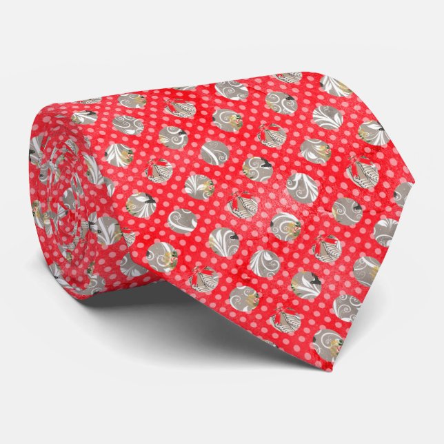 Elegant Christmas Pattern Tie (Rolled)