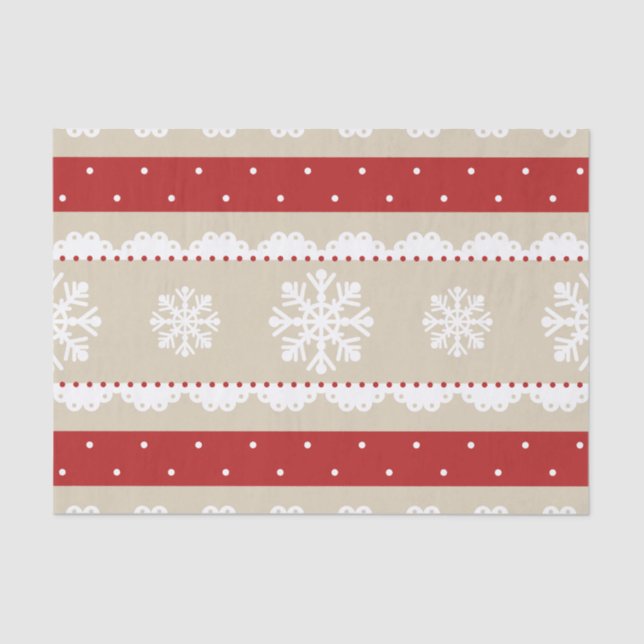 Elegant Christmas Pattern With Snowflakes Tissue Paper (Front)