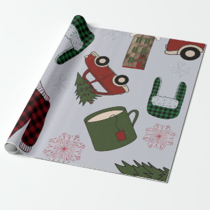 Elegant Christmas Pattern Wrapping Paper