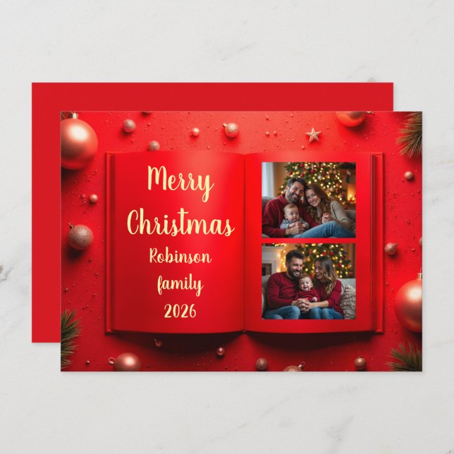 Elegant Christmas photo card 2026 (Front/Back)