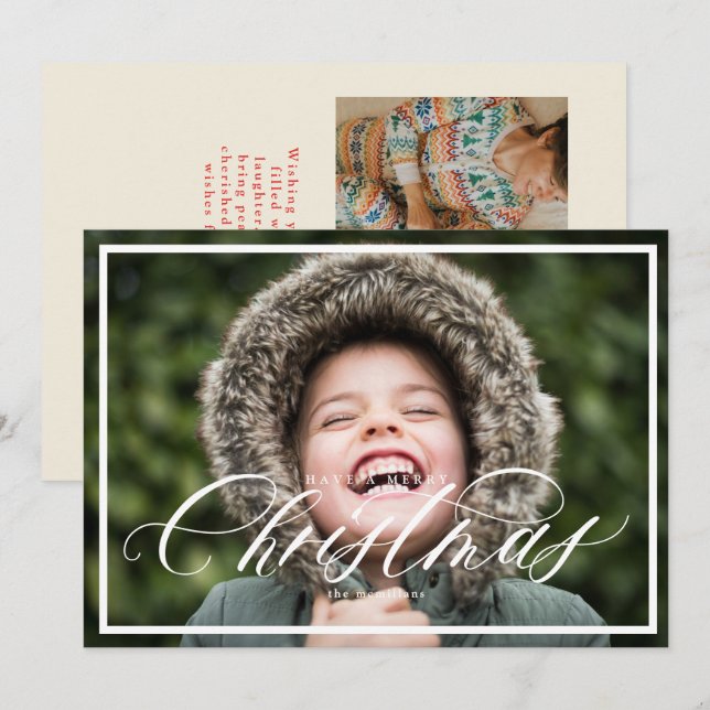 Elegant Christmas Photo Card with 2 Photos (Front/Back)