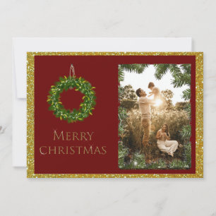 Elegant Christmas Photo Personalize Name Holiday Card