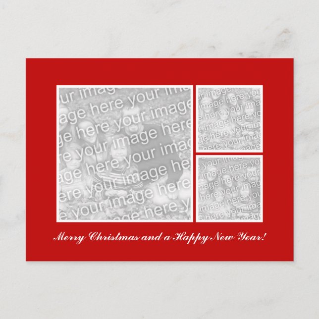 Elegant Christmas photo postcard template (Front)