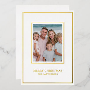 Elegant Christmas Photo Simple Foil Holiday Card