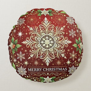 Elegant Christmas Pillow Design with Golden