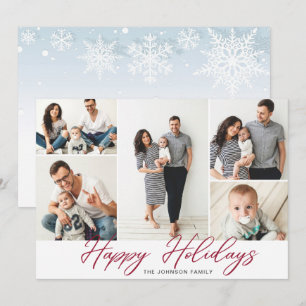 Elegant Christmas Pine Cones 5 PHOTOS Greeting Holiday Card