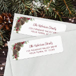 Elegant Christmas Pine Cones Script Return Address<br><div class="desc">This Christmas return address label features a classic holiday design with winter watercolor pine cones, evergreen sprigs, and holly berries, with elegant script text for the names. Check out the collection for many matching products, or contact me through Zazzle Chat if you would like additional matching products or other colorways....</div>