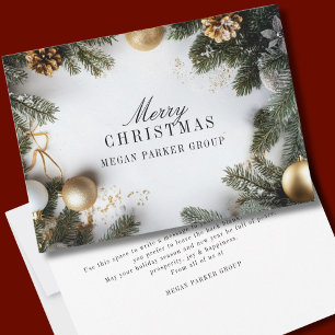 Elegant Christmas Pine Tree Business Holiday Card
