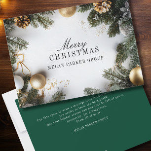 Elegant Christmas Pine Tree Business Holiday Card