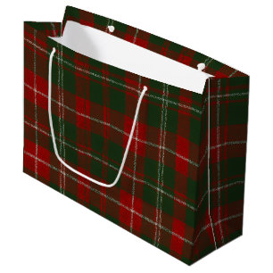 Elegant Christmas Plaid Large Gift Bag