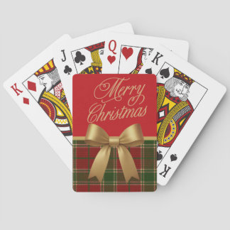 Elegant Christmas Plaid Playing Cards