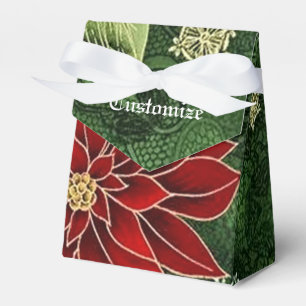 Elegant Christmas Poinsettia Tent Favour Box